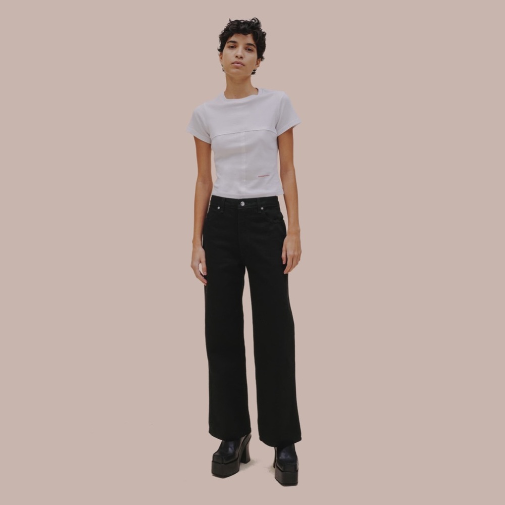 Eckhaus Latta Wide Leg Jeans in Almost Black 27